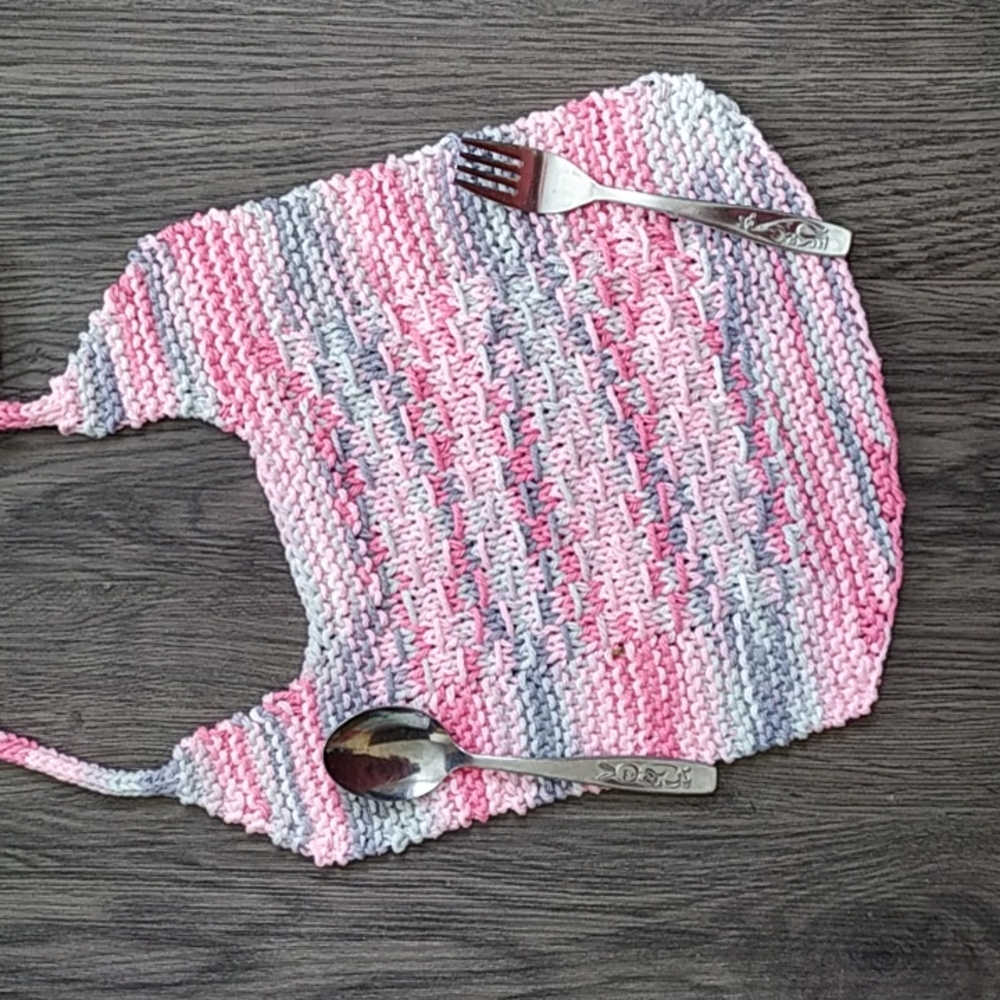 Hand Knit Baby Bib